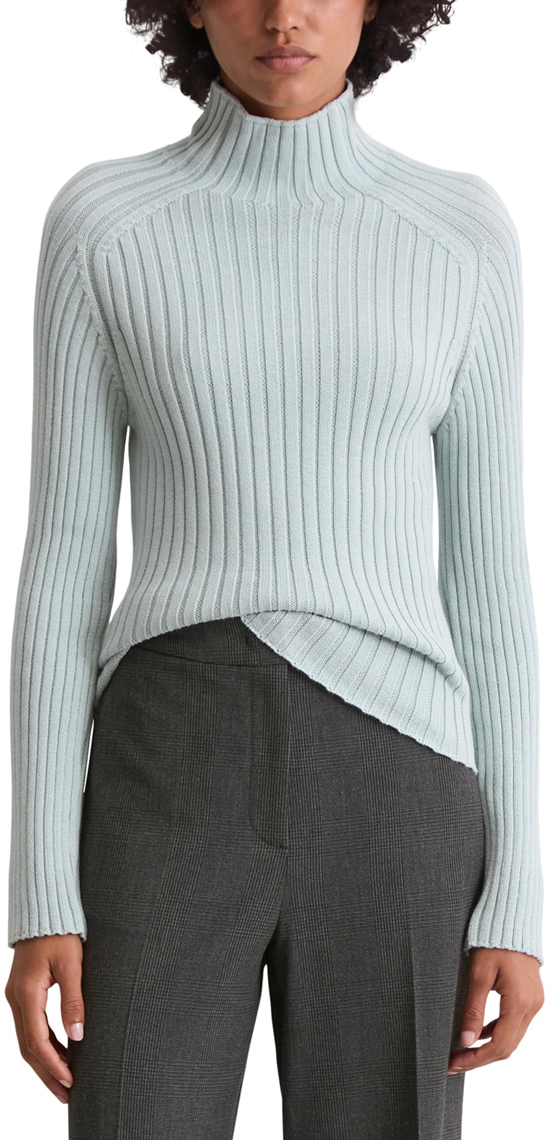 Marc O'polo Women's 821 Marc Oߴpolo Slim Fit Organic Cotton Jumper, Blue (Silvery Blue), Xl