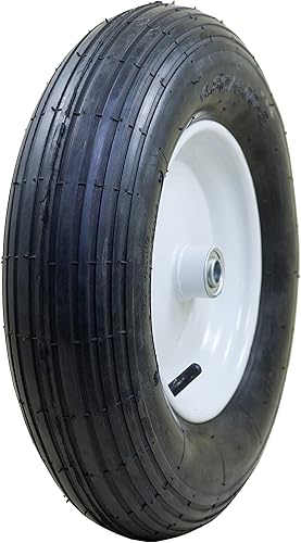 Marathon  Neumático de 4.804.00-8 pulgadas (relleno de aire), neumático con rueda, cubo de 3 pulgadas, rodamientos de 34 pulgadas, banda de rodadura