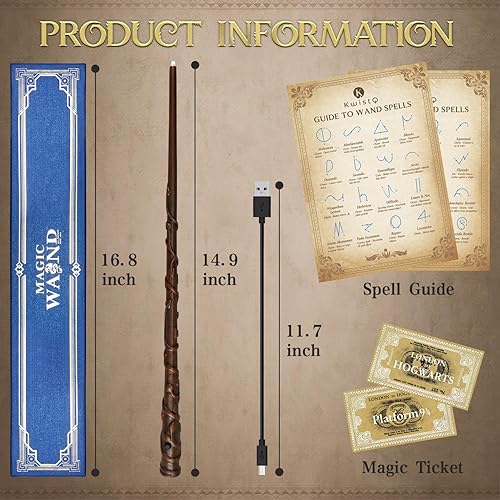 Miniatura 3 de Varita mágica de brujas iluminada, juguete recargable, accesorio de disfraz de cosplay para niños y adultos, Navidad, Halloween, fiesta de