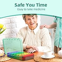 Vista 7 de Daviky Organizador de pastillas 4 veces al día, pastillero semanal de viaje, organizador diario de medicamentos 7 días, soporte grande para guardar