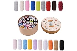 19PCS Elastic Thread for Sergers, 0.6mm, 20m per Spool