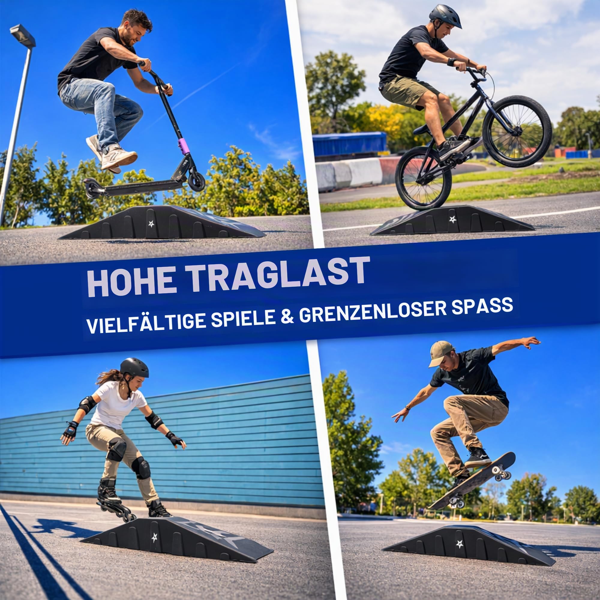 Yes4All Unisex, Teenager Skateboard-Rampe, Schwarz, 220 LBS