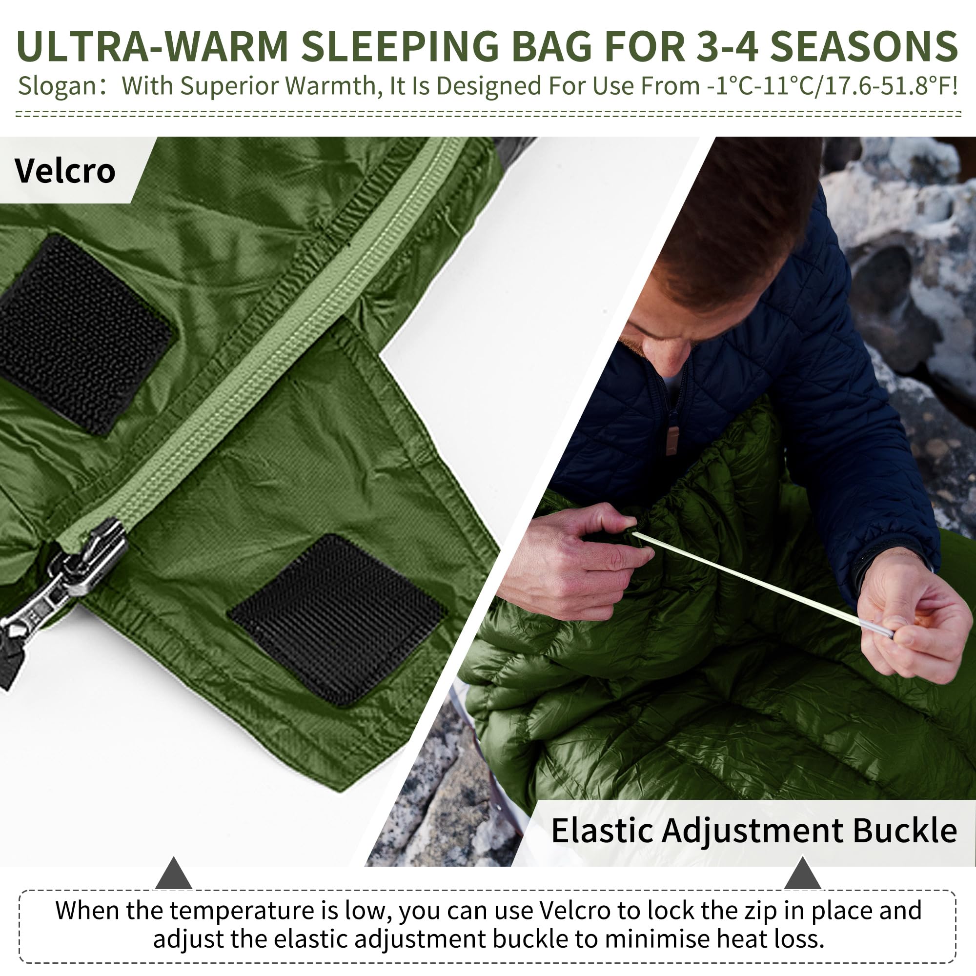Naturehike Ultraleichter Umschlagschlafsack für Erwachsene, 3-4 Jahreszeiten, wasserdichter Schlafsack für Camping, Wandern, Bergsteigen, Indoor, Backpacking, Outdoor, Entendaunen