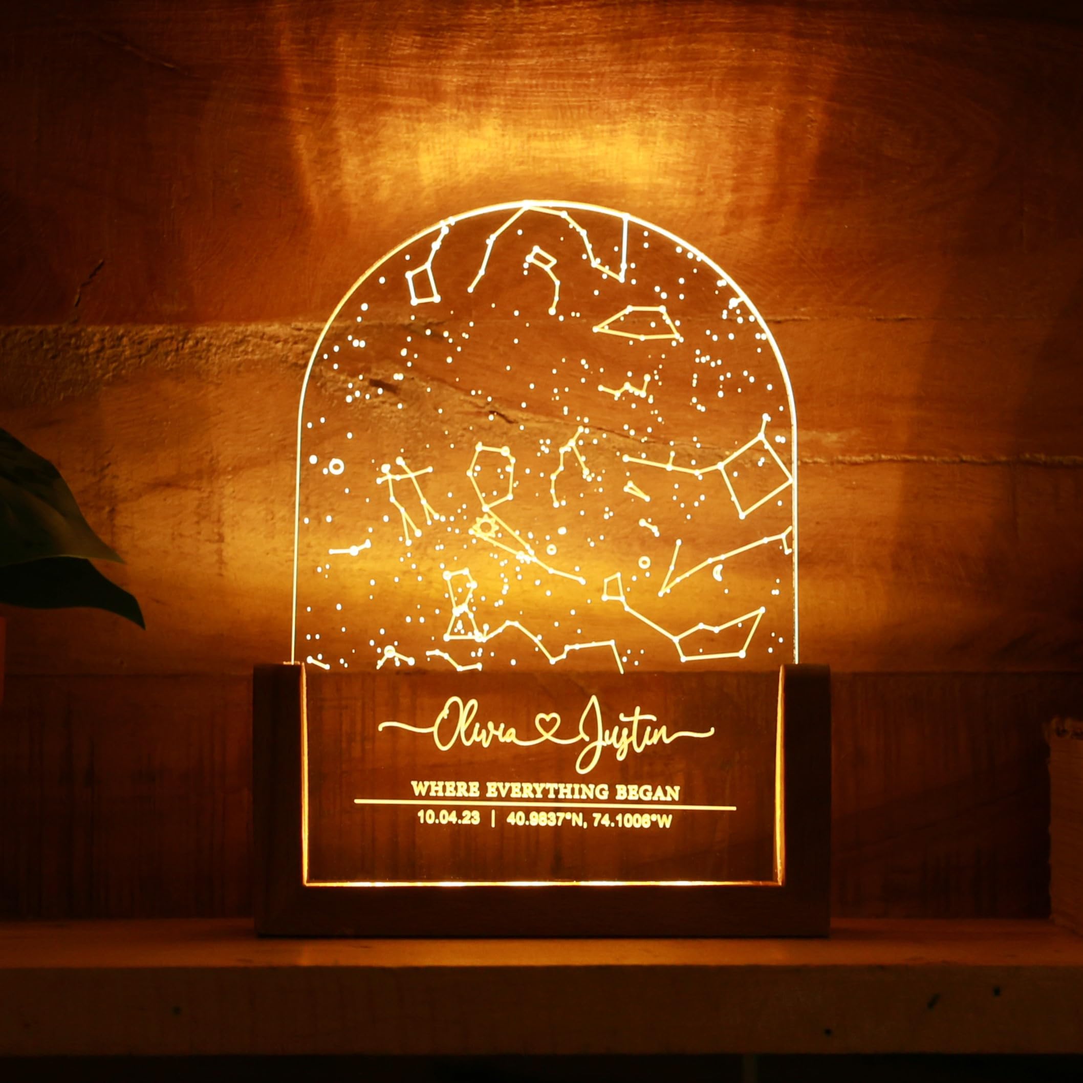 Personalized LED Night Light - Custom Star Map Neon Light Gifts for Her Him - Customized Light Up Frame Star Constellation Chart Night Light for Valentine's Day Birthday Anniversary