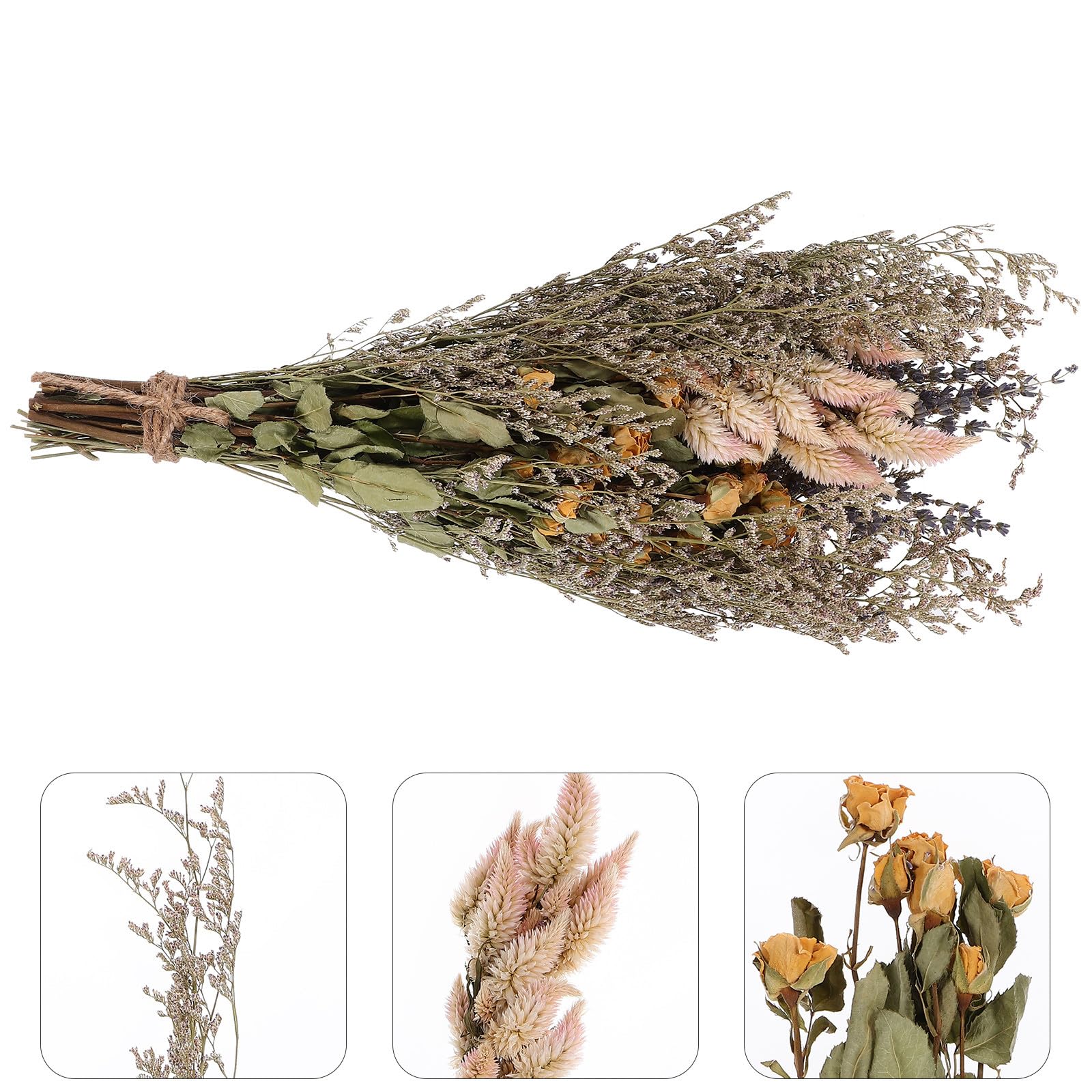 Ramo de Flores Secas y Lavanda para Decoración Rústica en Jarrón, Adecuado para Bodas y Navidad Material de Plantas Preservadas