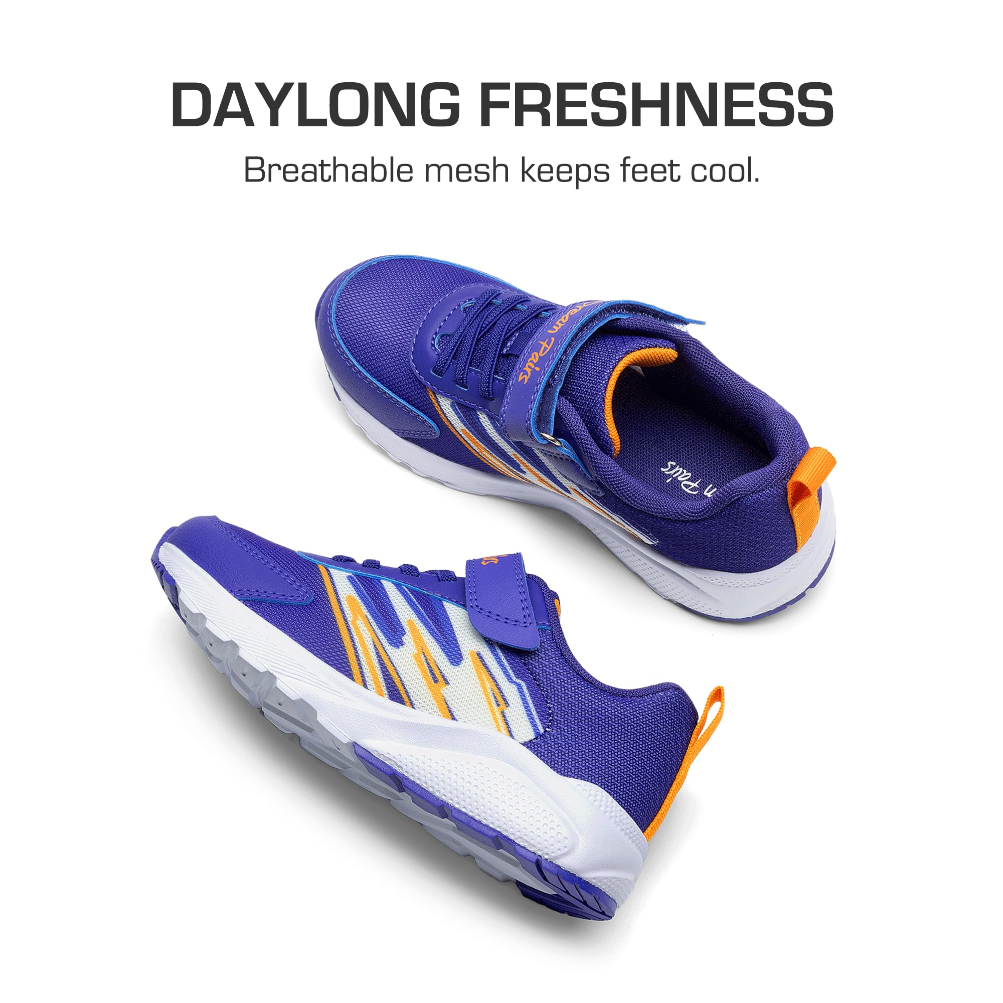 DREAM PAIRS Unisex Buty sportowe dla chłopców i dziewcząt z rzepem, tenisówki dla dzieci, obuwie sportowe, oddychające buty do biegania