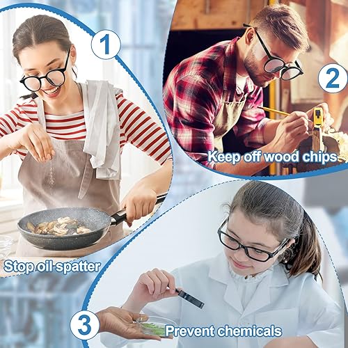 Miniatura 7 de Oudain Gafas de seguridad transparentes protectores laterales de plástico para gafas graduadas, protectores laterales deslizantes para la mayoría de