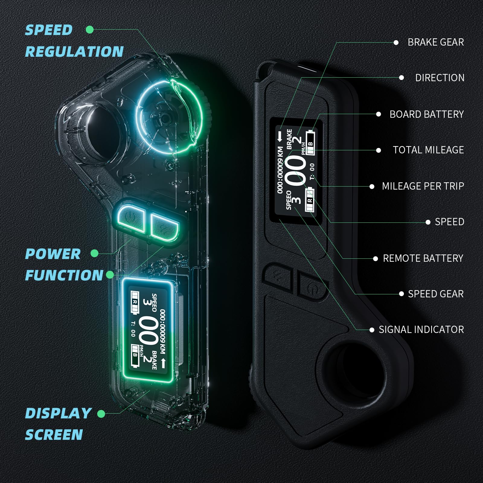 Monopatín eléctrico M8 con mando a distancia, velocidad máxima de 15/22 Mph, rango de 9/15/millas, motor de cubo de 400/800 W, monopatín para adultos y adolescentes (motor M8 - 9 millas) 3