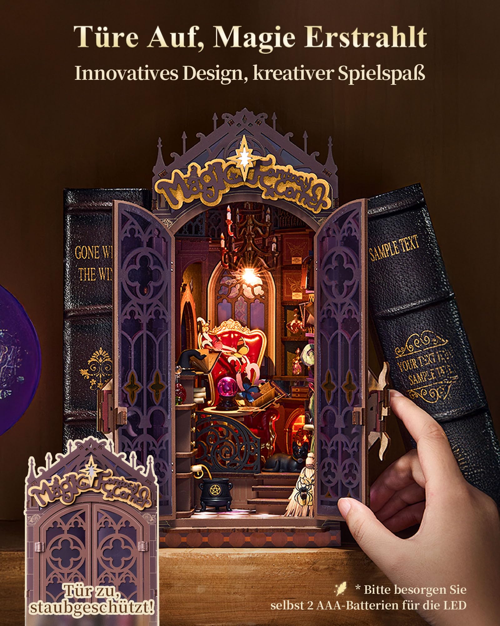 Rolife Book Nook Kit für Erwachsene Miniatur Haus Selber Bauen mit Licht