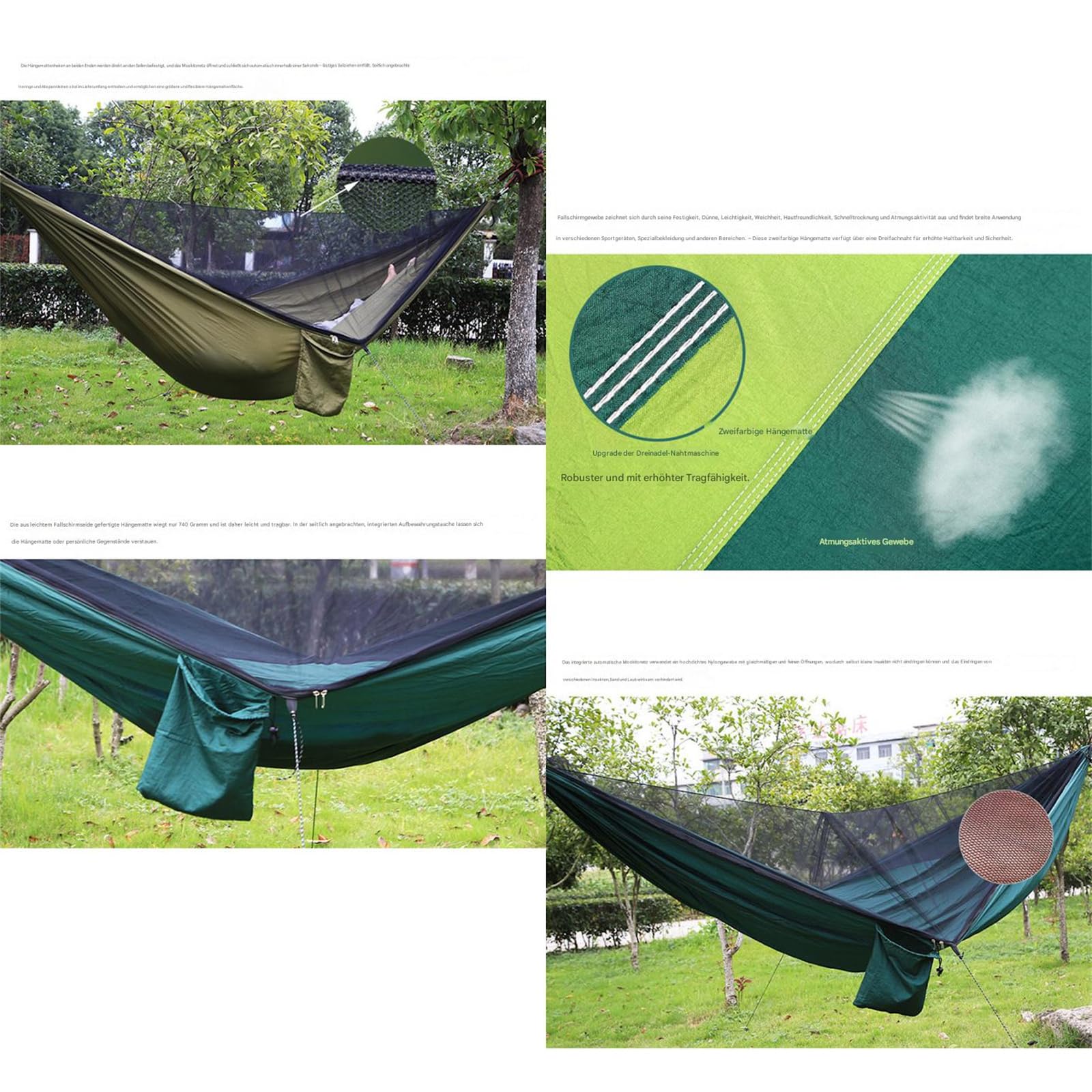 Moskitiera na zewnątrz, Przenośny namiot hamakowy z siatką do biwaku Camp Trekk 290x140CM(1)
