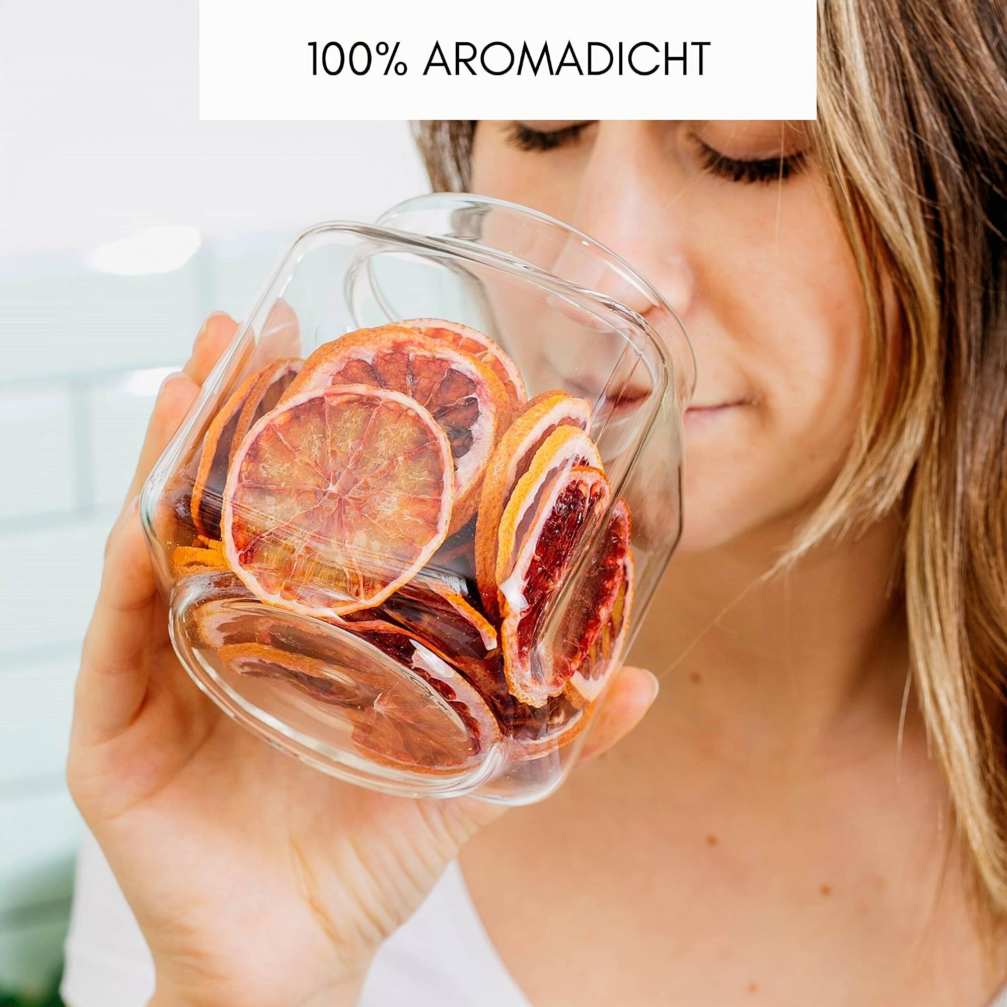 Econovo Glasbehälter eckig 600ml 3er Set mit Holzdeckel, stapelbar | Kleine eckige Vorratsgläser aus Borosilikatglas mit Deckel aus Akazienholz, luftdicht für Kaffee, Tee, Zucker und Nüsse