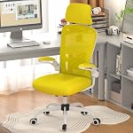 Mimoglad Office Chair, Comfy Desk Chair - High Back Ergonomic Computer Chair with Adjustable Lumbar Support & Headrest, Flip-up Armrests for Guitar Playing, Swivel Task Chair for Home Office
