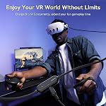 AMVR Link Cable with Charging 16FT Compatible with Meta Quest 3/3S/2/Pico 4 Accessories, Nylon Braided Cable with USB 3.0 A to C Adapter for SteamVR, High-Speed Max 5Gbps, Play While Charger (Black)
