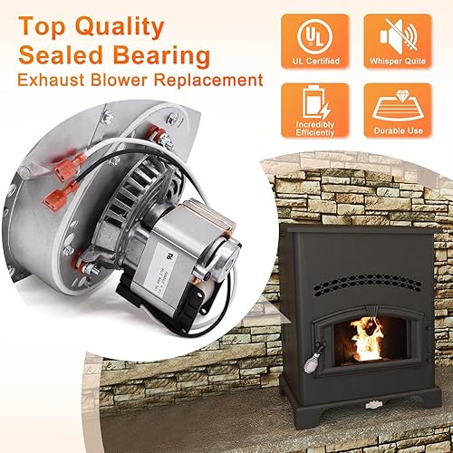 Miniatura 3 de Soplador de escape de repuesto 80473 para estufa estadounidense y USCC 5520, King Ashley 5500 5500M 5500XL 5500XLT 5502M 5510 estufas de pellets,