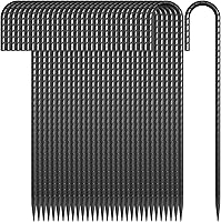 Vista 12 de Estacas de viento para trampolín de 16 pulgadas, 3/8 pulgadas de diámetro, resistentes en forma de U, estacas de valla para suelo, kit de anclaje