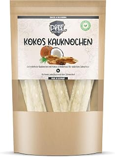 Kokos Kauknochen für Hunde, Kokosmark & Rinderhaut