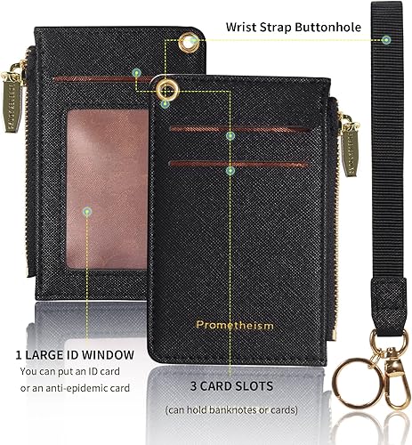 Miniatura 5 de Carteras pequeñas de cuero delgado para mujeres, tarjetero, cartera, monedero con llavero