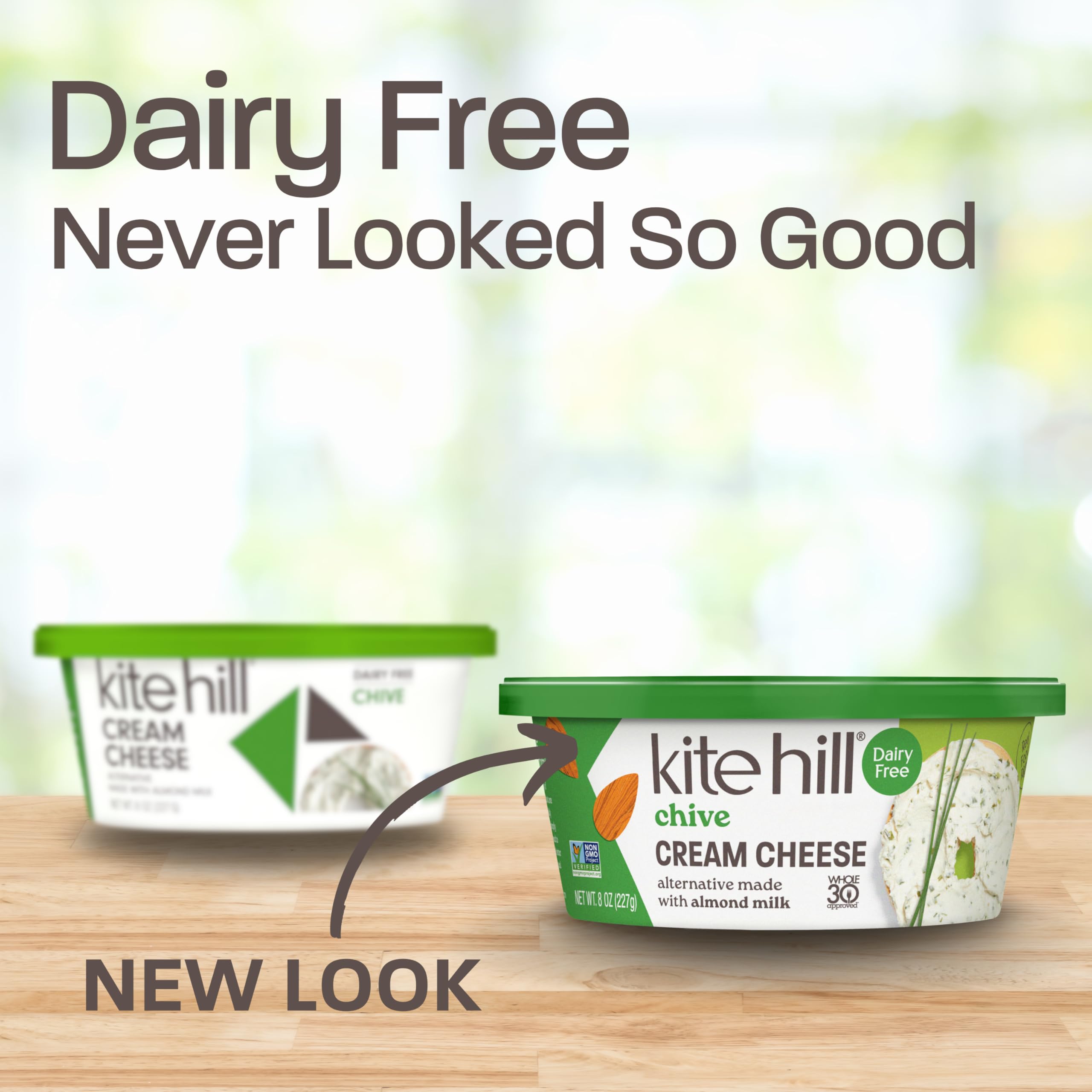 Kite Hill Chive Almond Milk Cream Cheese Style Spread 8 Ounces Dairy Free Whole 30 Approved Gluten Free — view 3