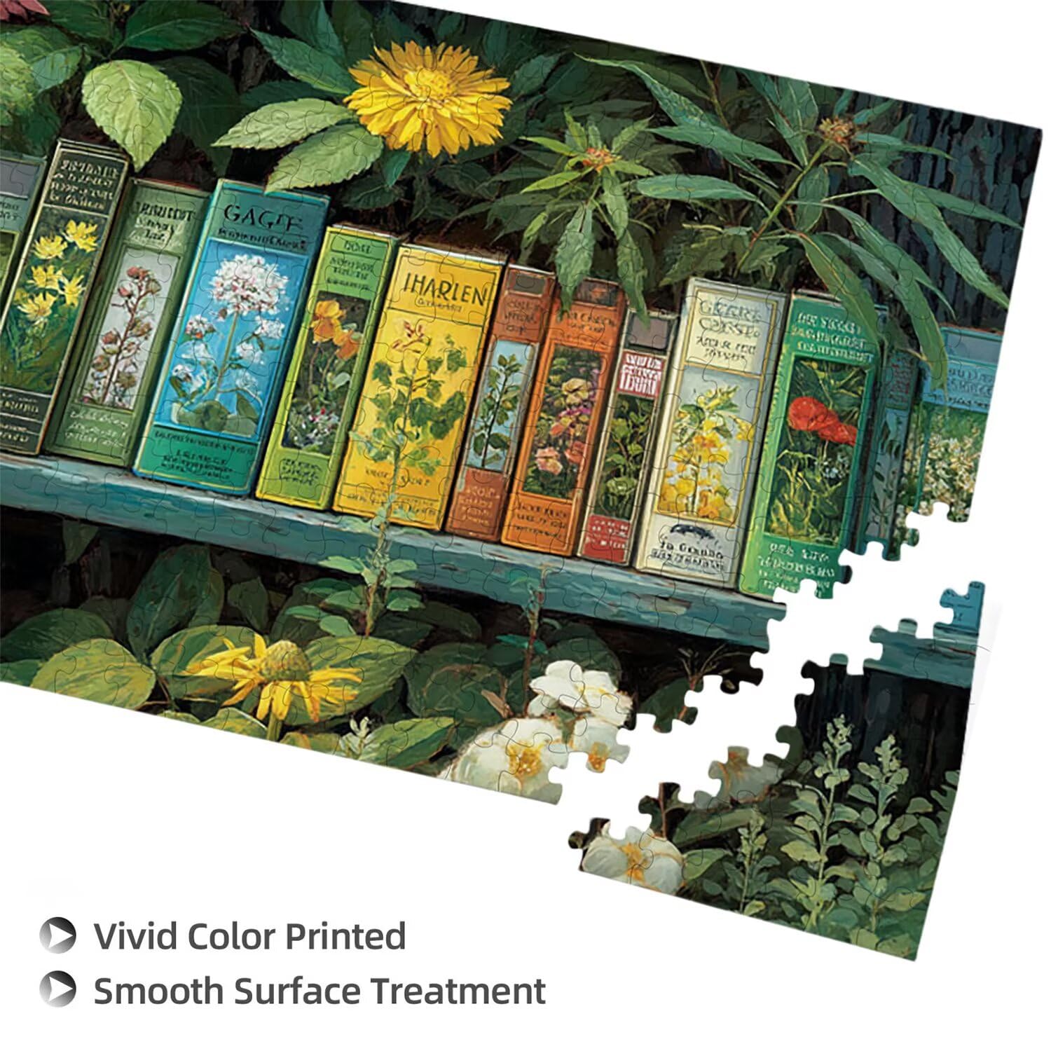 Puzzle para Adultos 1692 Piezas, Estantería de Flores Puzzle, Difícil, Desafiante, Rompecabezas Encajan Perfectamente, Letras en la Parte Posterior, Regalo para Personas Mayores (179x31cm) v-472