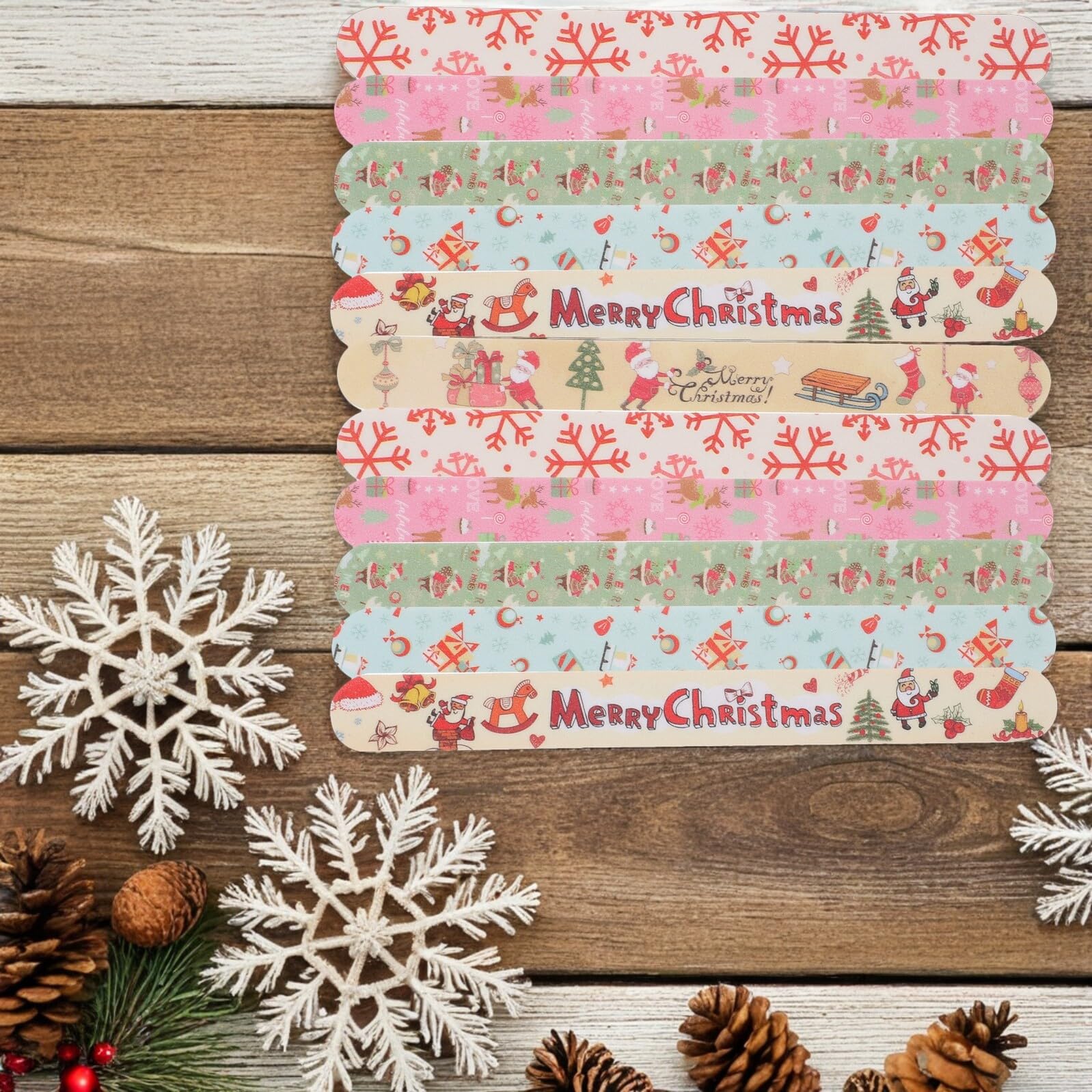 Nagelfeile mit Weihnachtsmotiv 24 Stück EVA für Maniküre Weihnachten Event