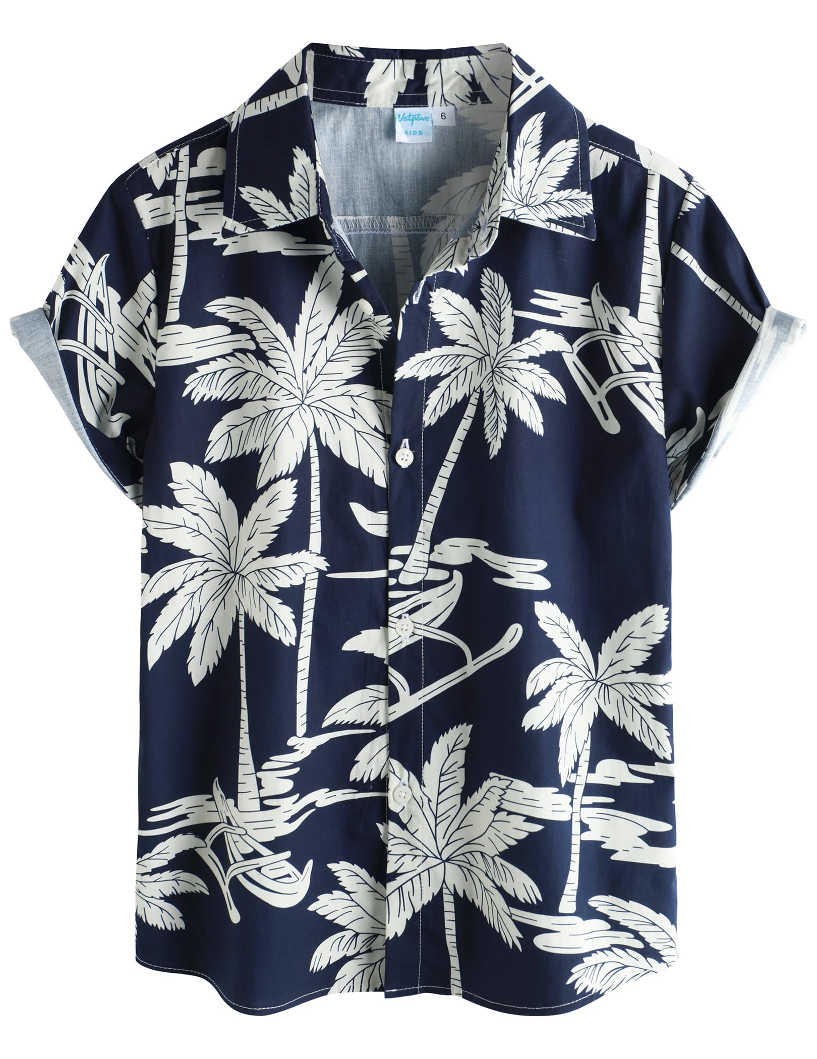 VATPAVE Boys Hawaiian Shirt Short Sleeve Button Down Shirt Summer Beach Shirts for Kids 6-14 Years