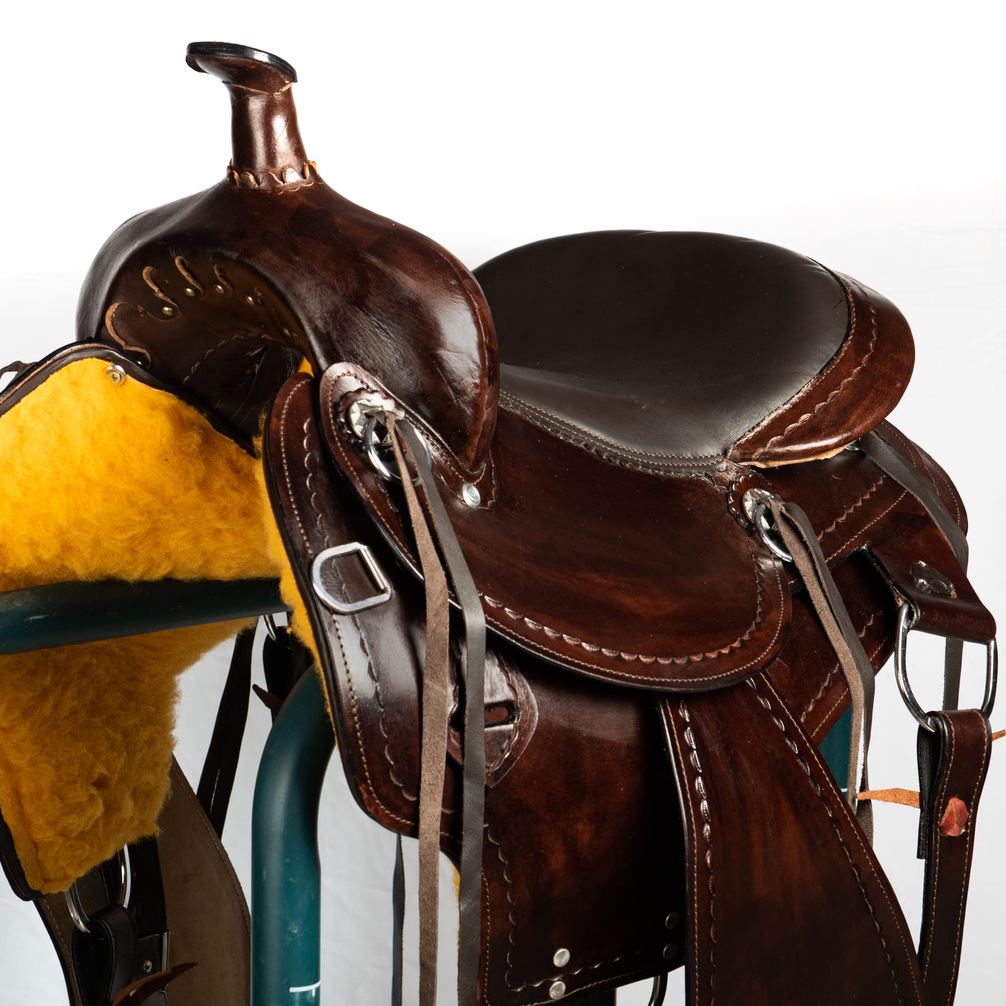 Hulara Sella Western Tooled Vera Pelle Cavallo Sella Intagliato Comodi Sedili Dimensioni 14 Pollici a 18 Pollici Western Selle per Cavalli Barrel Racing Saddle