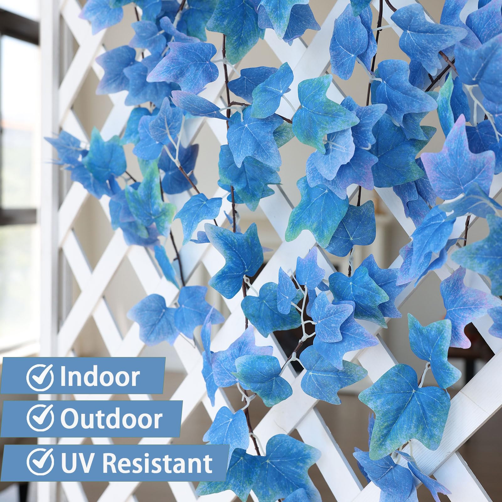 Amazon.com: Mizii 2 Strands Artificial Vines Blue Ivy Garland 74