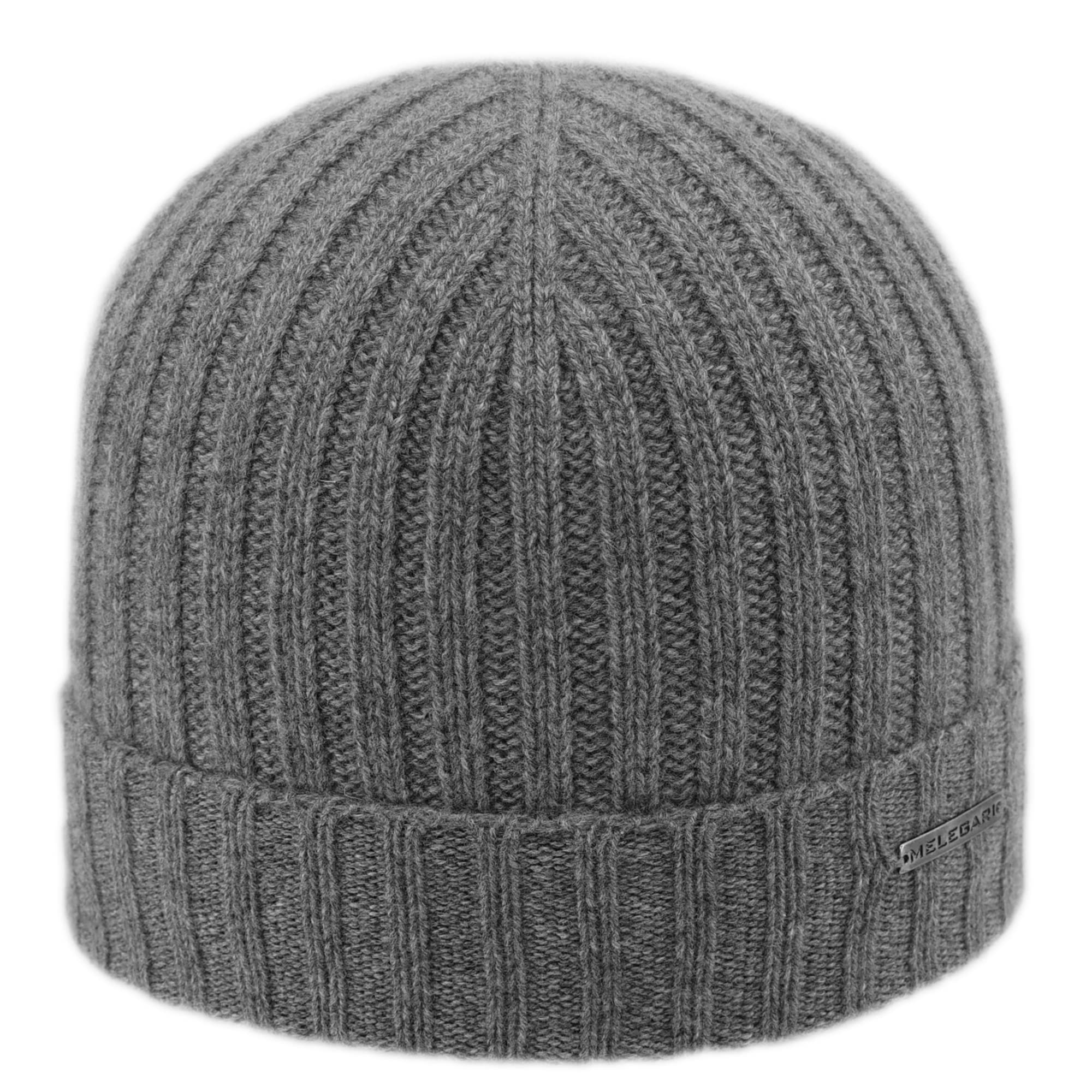 MELEGARI Czapka Słuchawki Beanie Verona | 100% Kaszmir | Made in Italy | Unisex, grigio medio