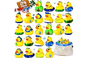 SCIONE 24PACK Summer Rubber Ducks Party Favors, Assorted Beach Rubber Ducks with...
