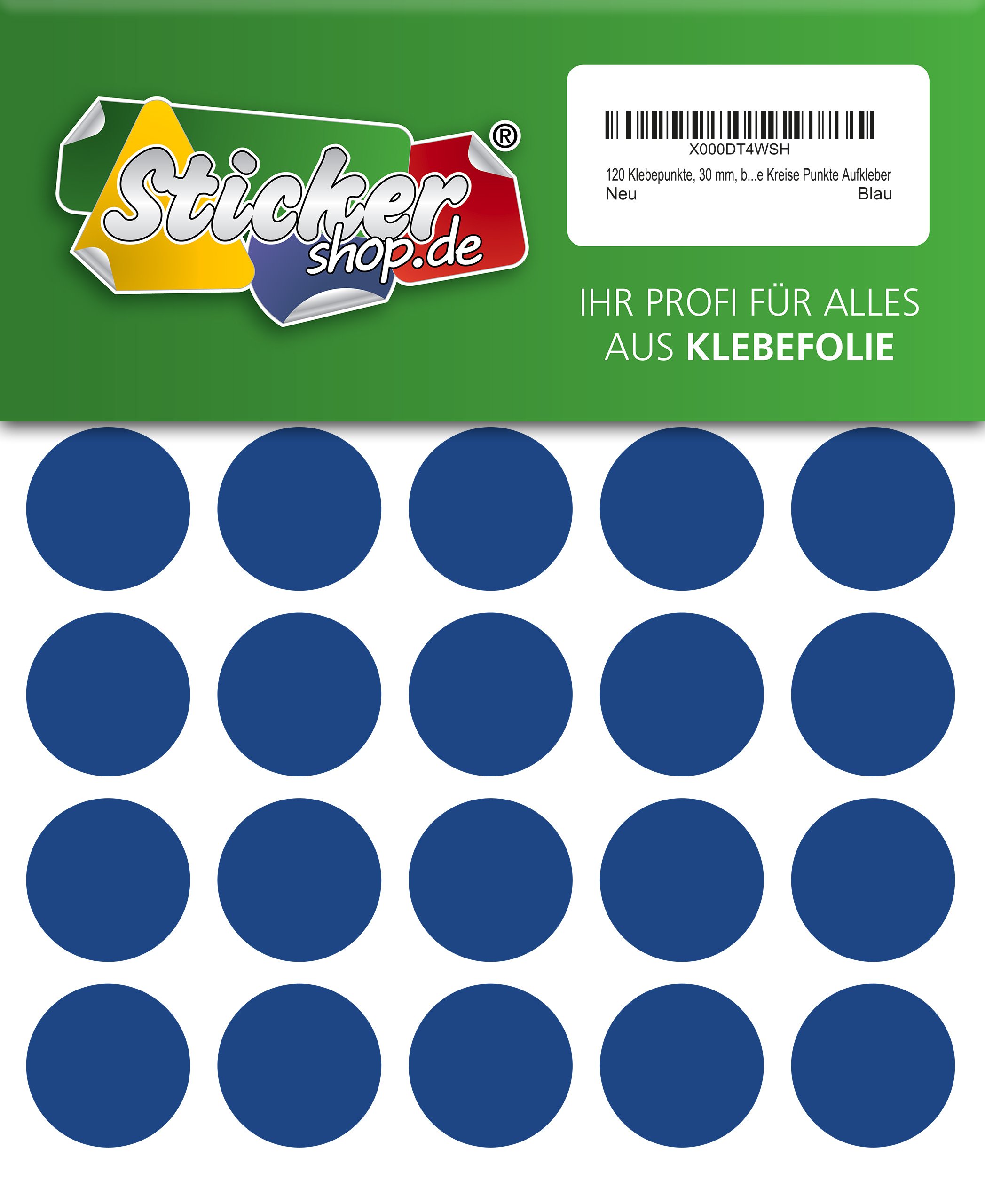 UV-beständige PVC Punkte 120 Selbstklebende Markierungspunkte – 30 Mm, Grün, Aus PVC-Folie, Wetterfest, UV-beständig – Für Innen & Außen, Vielseitig Einsetzbar