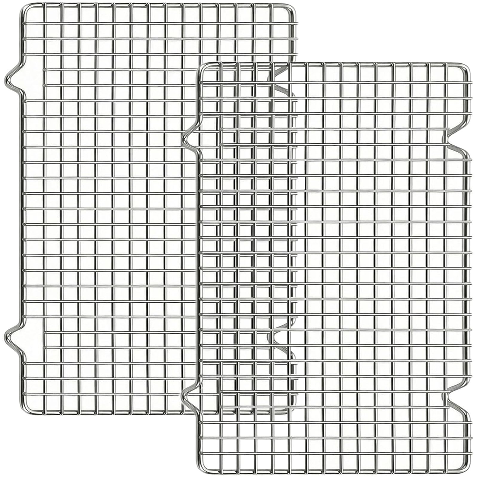 Cooling Rack Wire Racks Grid 2 Pcs Roasting Rack 25.5 x 37.3 cm Baking Tray Grill Oven Racks for Cooking Cakes Grilling Drying