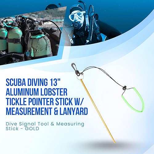 Miniatura 5 de Buceo 13" aluminio langosta Tickle Pointer Stick Wmedición & Lanyard
