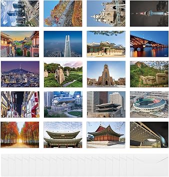 Seoul South Korea Travel Postcards with Envelope City Postcard from Around the World Vintage Postcards Pack for Mailing Business Greeting Cards for Christmas Birthday Postcard with Mailing Side
