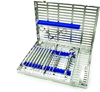 Hu-Friedy IM4168 Signature Series 16 Instrument Cassette with Accessory Area, Large, Blue