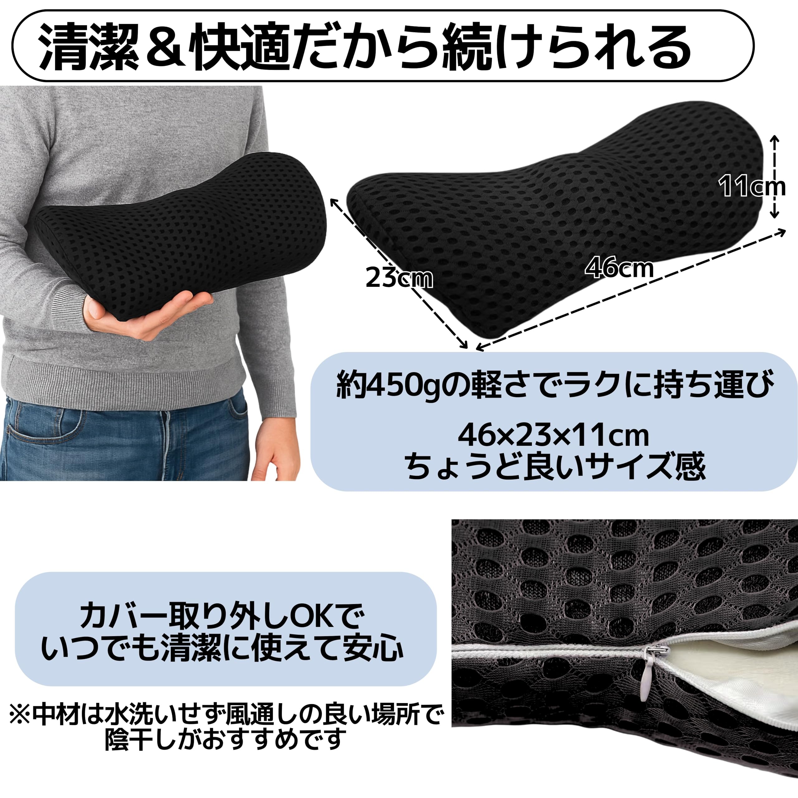 Amazon｜East Leaf ランバーサポート 低反発 腰当てクッション【4D