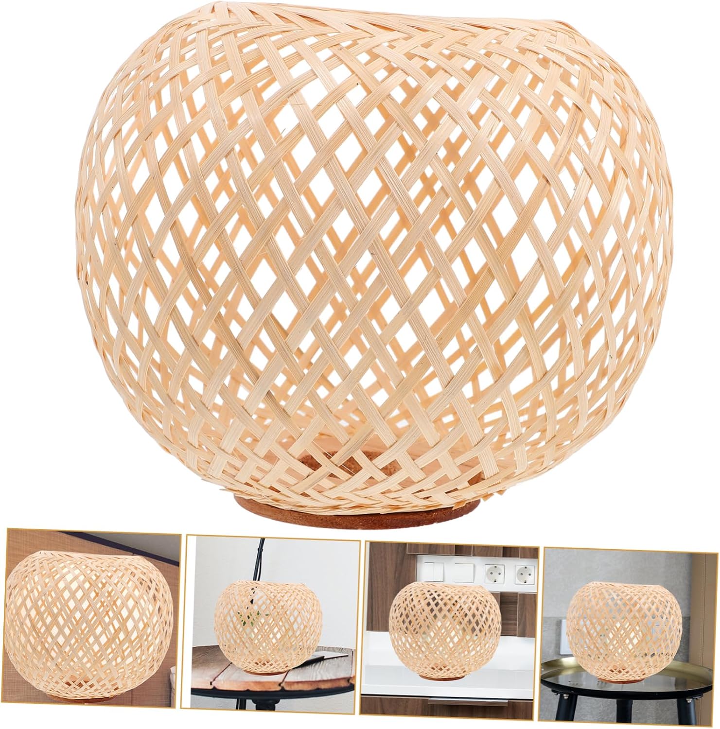 MERRYHAPY Rustic Woven Lamp Shade for Home Decor Handmade Light Cover Elegant Table for Bedroom Creates Warm Atmosphere Easy to Install