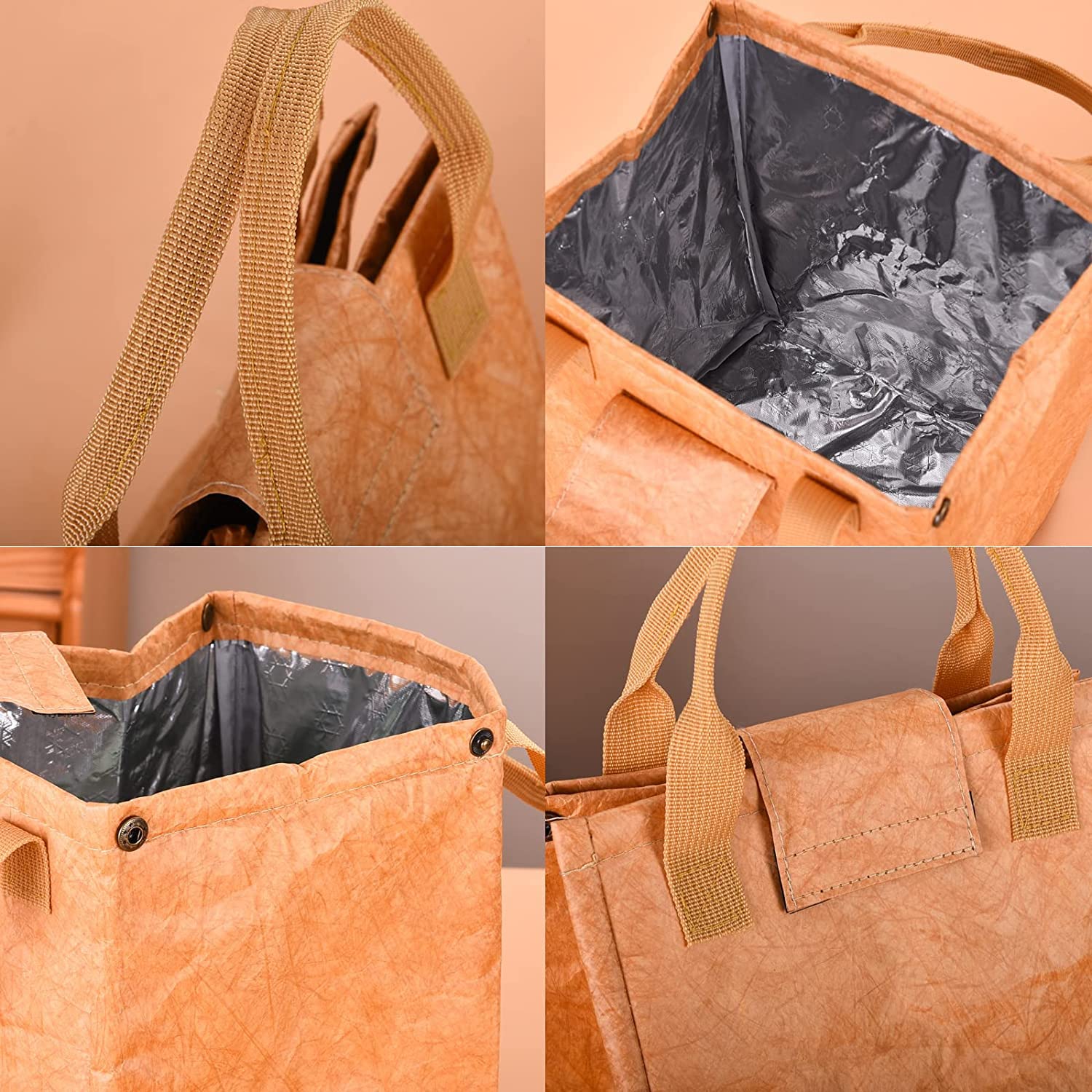 Borsa Frigo Termica Per Pranzo Donna – Personalizzata, Impermeabile, Grande Capienza, Marrone, Per Lavoro, Picnic E Viaggi