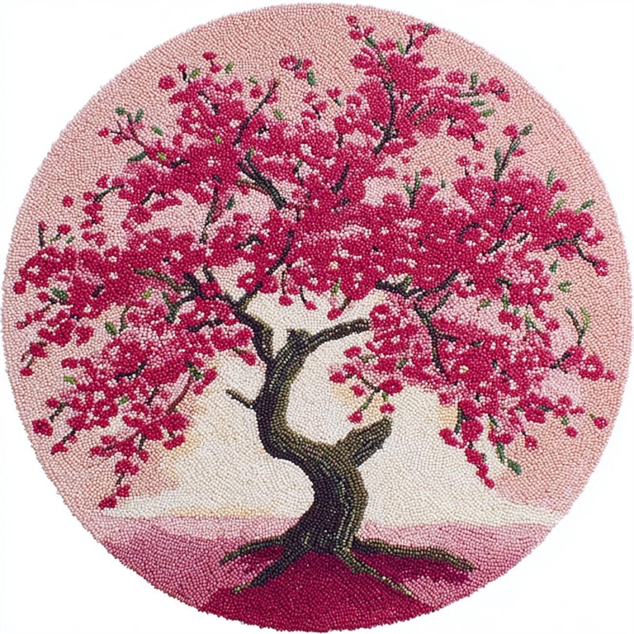 Kitquiver Latch Hook Kit Rug Fantasy Flower Tree 100x100cm