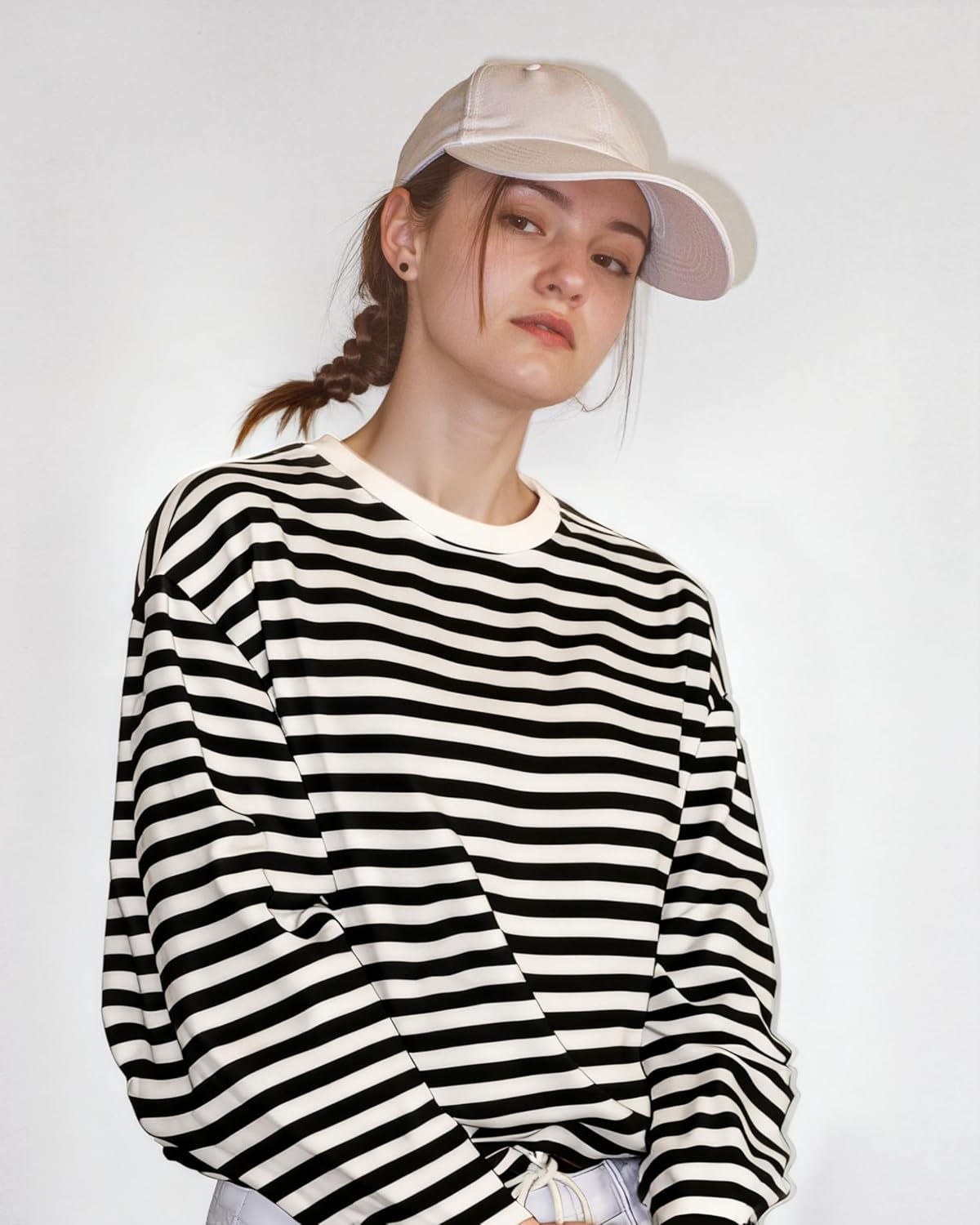 Sweatshirt for Women Y2k Long Sleeve Going Out Tops Striped Casual Fall Outfits Cropped Pullover Fashion Clothes - Image 2