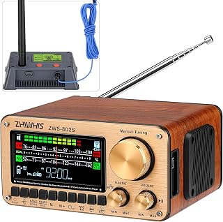ZHIWHIS FM/AM收音机 支持Bluetooth 5.2 双扬声器 充电式 复古风格 ZWS-802S(搭载无线天线)