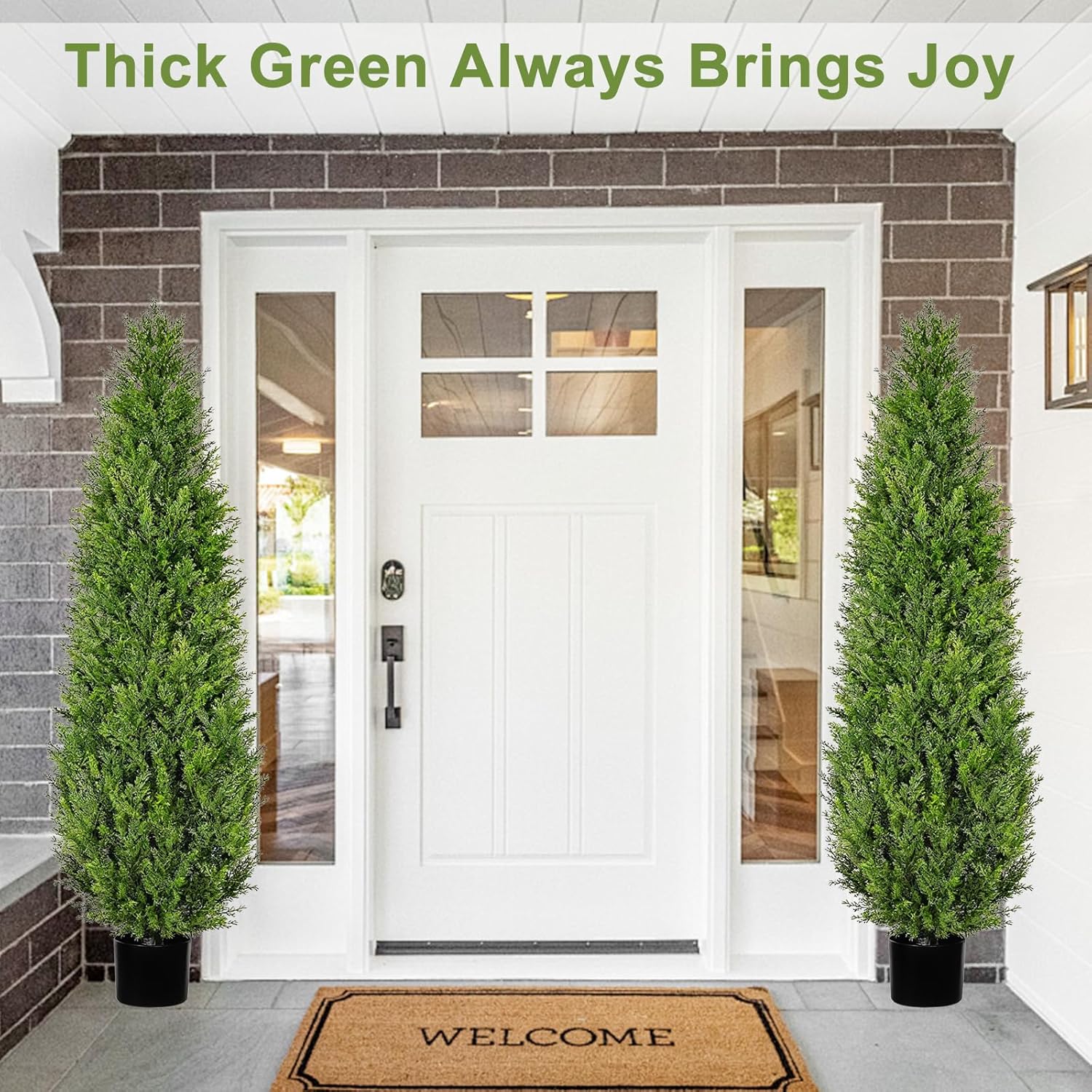6FT Artificial Topiary Cedar Tree,70 inchTall Artificial Trees for Outdoors, l Realistic Fake Plants Front Porch Decor, Artificial Trees for Home Front Door Offices Outdoor Tree