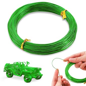 20 Gauge Aluminum Wire, 0.8mm Bendable Metal Craft Wire 32.8 Ft DIY Beading/Floral Wire for Jewelry Making, Sculpting, Dolls Skeleton, Garlands, Weaving and Wrapping Green