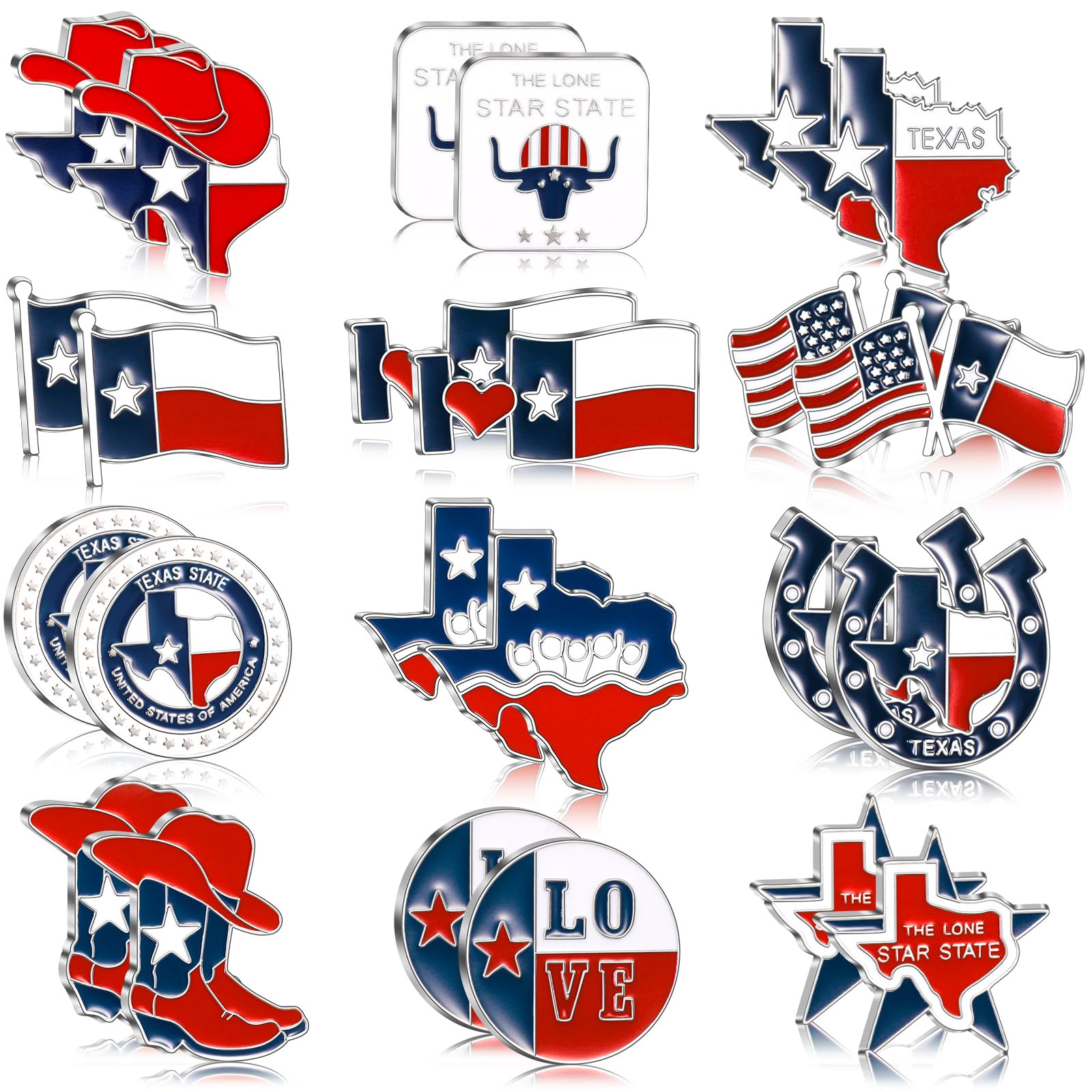 Wavwavw Us Texas State Lapel Pins Texan Map Flag Lapel Pins Bulk Texas State Shape Flag Waving America Souvenirs Gifts for Men Women Patriotic