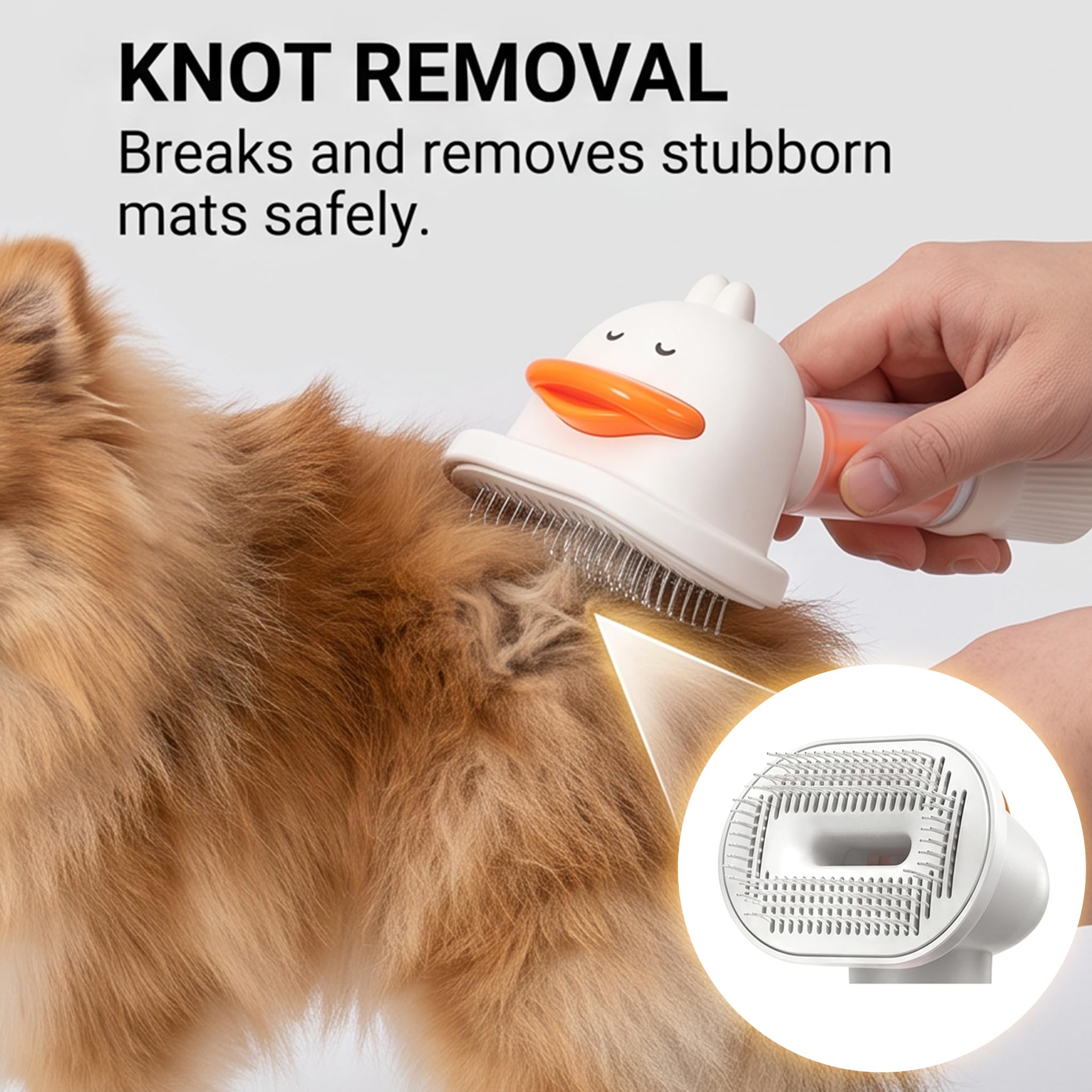 Aspirateur de toilettage pour chiens, brosse sans fil 4 en 1, blanc