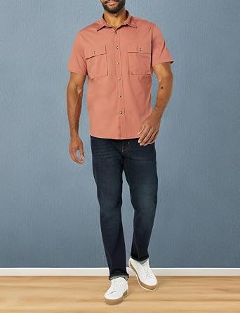 Amazon Essentials Men's Slim-fit Short-Sleeved Two-Pocket Utility Shirt