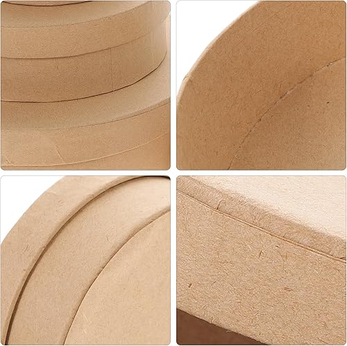 Miniatura 9 de VILLCASE Cajas de regalo redondas de cartón, contenedores de almacenamiento de papel kraft para galletas de caramelo, pequeños regalos ideales para