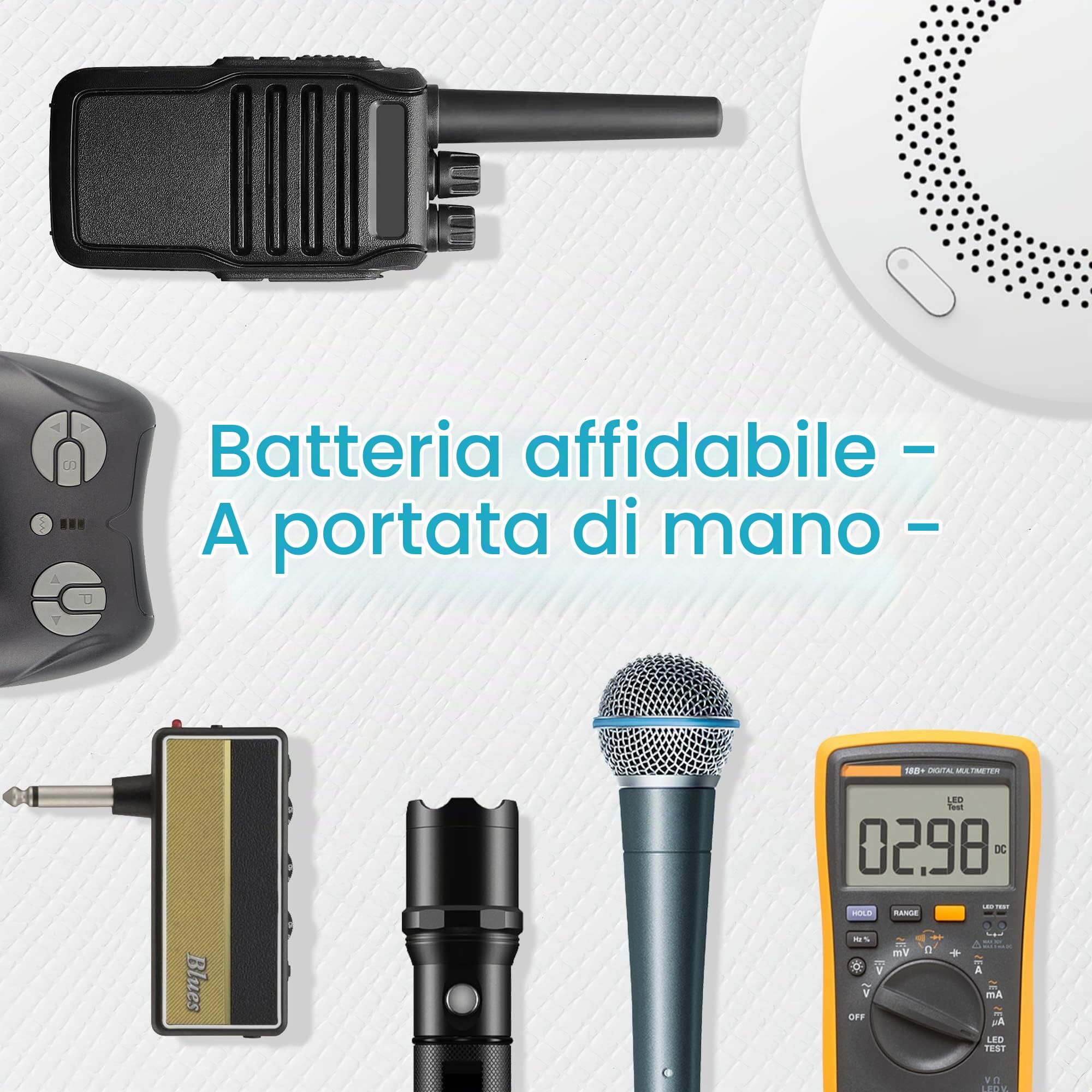 Batteria 9V Ricaricabile Litio 9V - Alta Capacità 850mAh 4 Pile Ricaricabili con Caricabatterie Rapido 2H - Durata Ultra Lunga 10 Anni 8,7V - 1300 Cicli, Uscita Costante, Rilevatori di Fumo