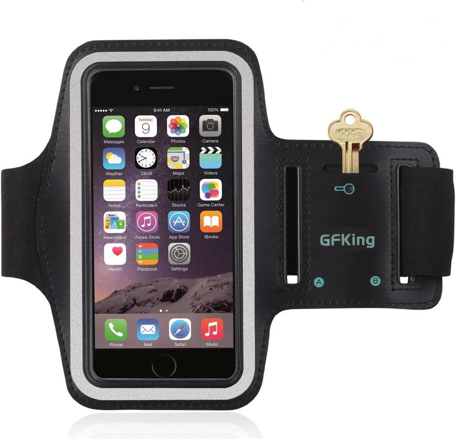 Iphone 7 plus Armband,Iphone 6 plus Armband,by GFKing,feartured with Sport Scratch-resistant Material,slim Light Weight,dual Arm-size Slots,sweat Resistant&key Pocket,with Headphone Ports