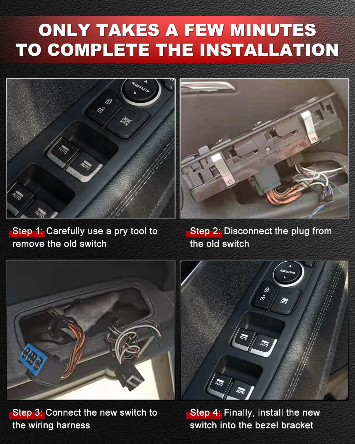 HUOEPU 93570-C5010 Driver Side Power Window Master Switch Fits For Kia