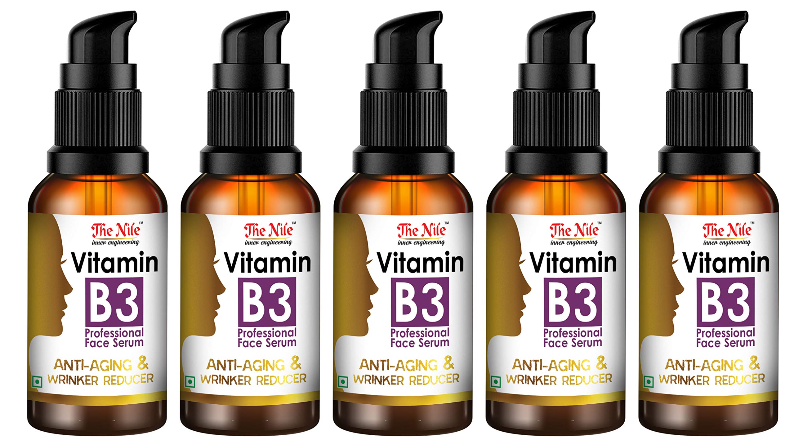 The Nile Professional Vitamin B3 Skin Correct Face Serum for Acne Marks n Scars - 30 ml (Pack of 5)